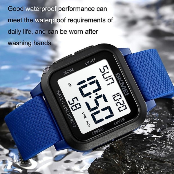 Skmei 1894 Square Sports Waterproof Watch 1894 Black White Machine