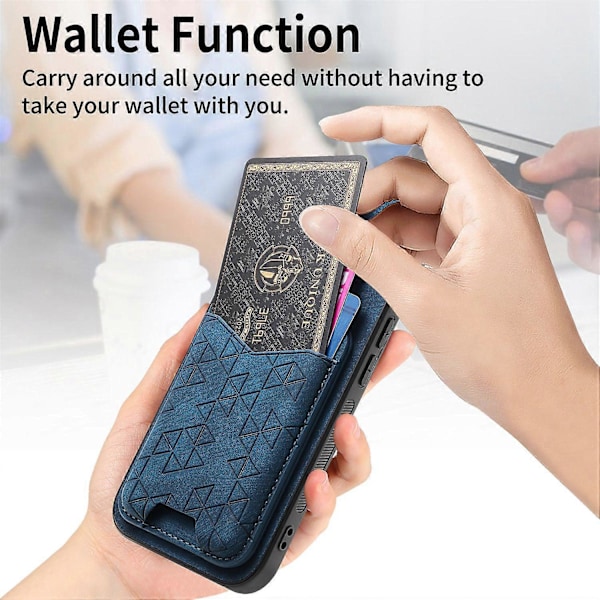 Til Samsung Galaxy A35 5G Etui med Præget Mønster, Kortholder, Støttefod, Læder Bagside Multicolor Style E