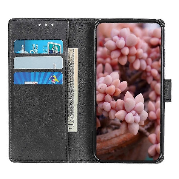 Læder telefoncover til Sony Xperia 5 V, ridsefast, tekstur af okselæder, pung med stativ Multicolor Style A