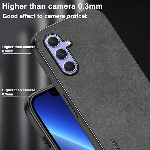 För Samsung Galaxy A54 5g Anti-halk phone case Pu Läder Soft Tpu Stötsäkert cover Blue