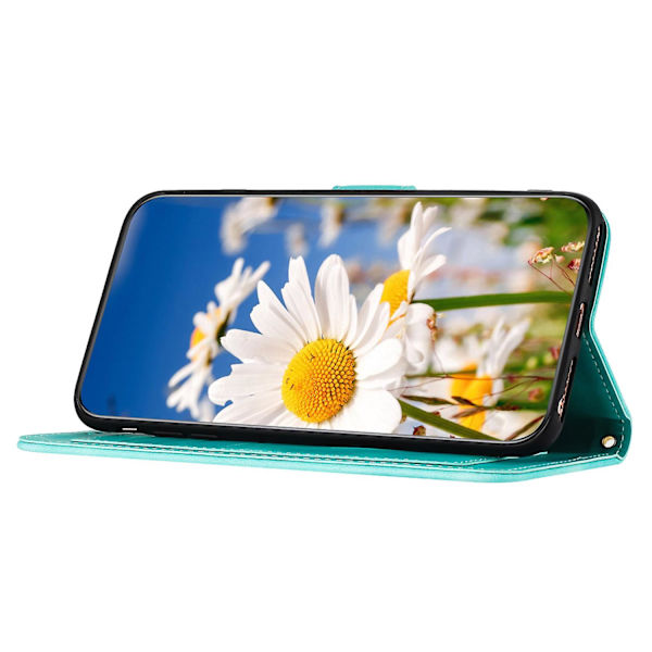 Pu Läder Case Fodral För Iphone 14 Pro, Korthållare Mönster Utskrift Telefon Cover Green