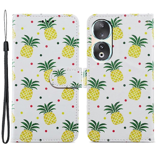 Honor 90 Lompakkokotelo Painettu Kuvio PU Nahka Käännettävä Jalustakansi Multicolor Style A