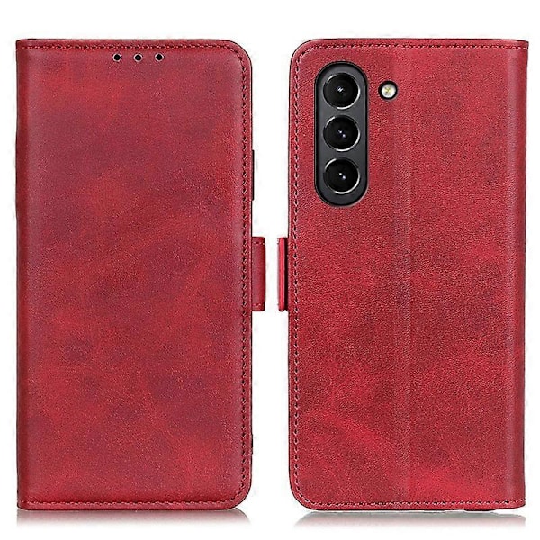 Magnetiskt Dubbellås PU Läder Skyddande Plånboksfodral för Samsung Galaxy S21 FE Multicolor Style B