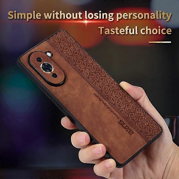 AZNS Telefonfodral med Präglat Mönster för Huawei nova 10 4G, PU Läderbelagt TPU Baksida