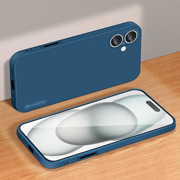 PINWUYO JK Touching Series Skal för iPhone 16 Fodral Fiber Flocking Liner Mjukt TPU Telefonskal Multicolor Style A