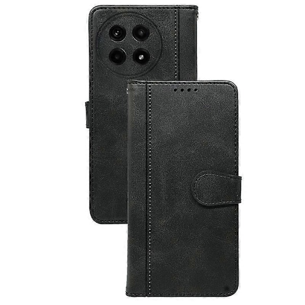 OnePlus Ace 5 5G / Ace 5 Pro 5G Kotelo Vasikan Nahka Tekstuurinen Nahkainen Jalusta Kirjatyylinen Puhelinkotelo- Multicolor Black