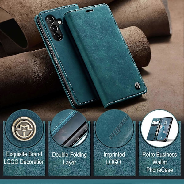CASEME 013 -sarjan puhelinkotelo Samsung Galaxy A54 5G:lle PU-nahkakotelo Lompakkoteline Iskunkestävä suojus Multicolor Style B