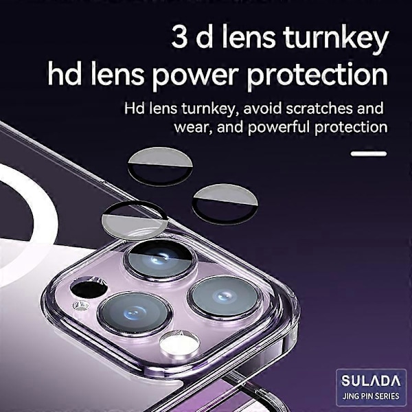 SULADA Skal för iPhone 15 Pro Max TPU+PC Kompatibelt med MagSafe Telefonskal med Linsskydd Multicolor Style C