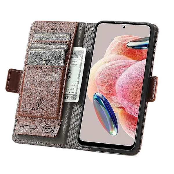 CASENEO 002-serien Fodral för HMD Pulse Pro Ställ Plånbok Splitsad PU Läder Omslag- Multicolor Dark Brown
