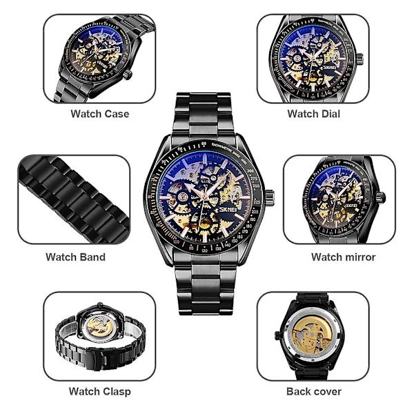 Skmei 9194 Herr Automatisk Mekanisk Watch Guld Gold