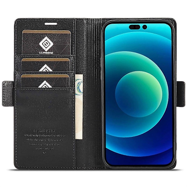 LC.IMEEKE til iPhone 14 Pro 6,1 tommer PU Læder Cover Stand Wallet Dobbelt Magnetisk Lukning Telefon Cover