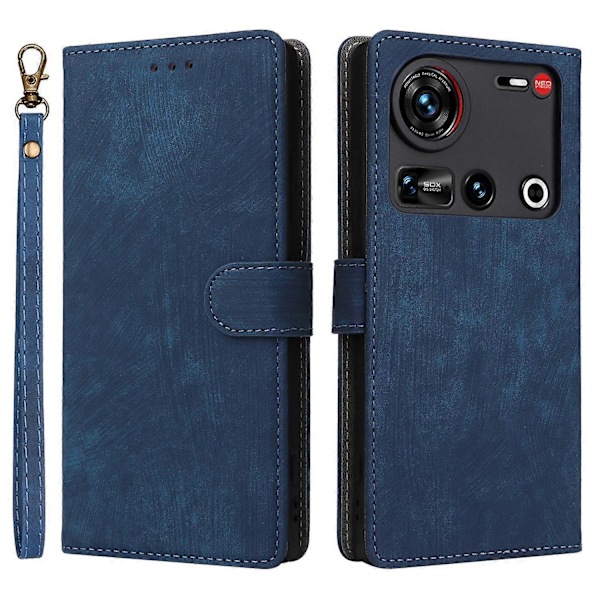 Til ZTE nubia Z70 Ultra Wallet Case RFID-blokering PU Læder Cover Stativ View-Grøn Multicolor Blue