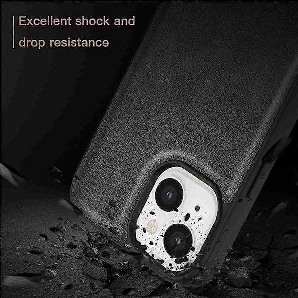 IPhone 15 Plus iskunkestävä suojakotelo PU-nahka+TPU+PC puhelinkuori Retro puhelinkotelo Multicolor Style A