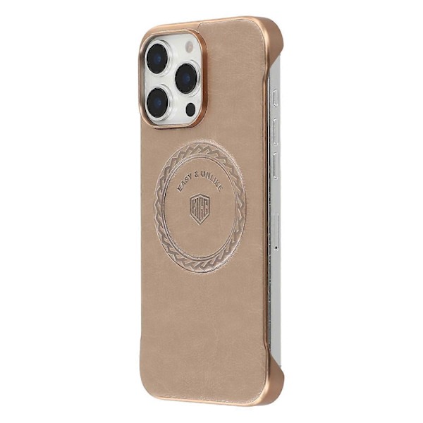 KIGC Magnetisk etui til iPhone 14 Pro Max Elektroplettering PC+PU Telefon Bagcover Multicolor Gold