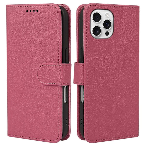 Læderetui med pung, stativ og magnetlukning til iPhone 16 Pro Max - Grøn Multicolor Rose