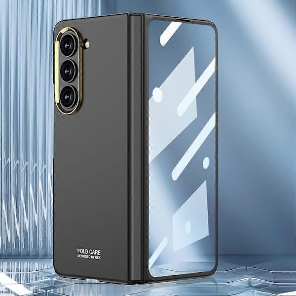 GKK Støtsikkert deksel til Samsung Galaxy Z Fold5 5G, hardt PC-telefondeksel med herdet glassfilm Multicolor Style A