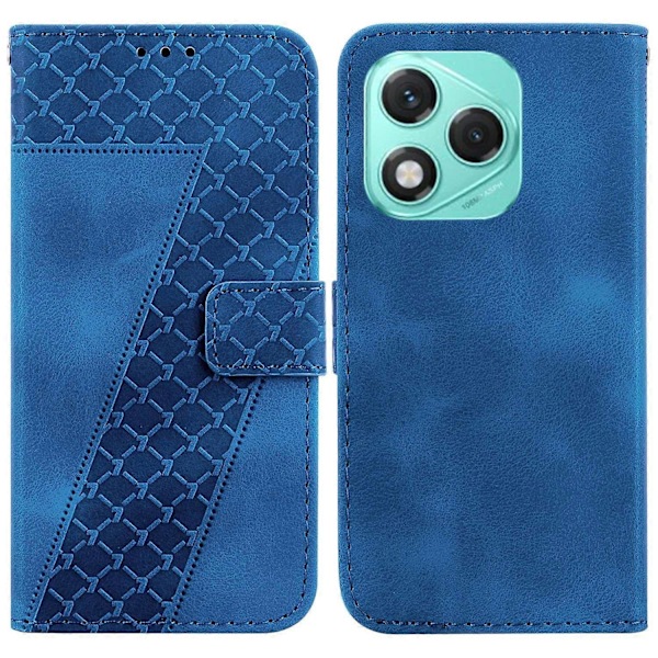 För Honor 400 Lite Ställfodral 7-Formad Mönster Präglad Läder Telefonskal Multicolor Dark Blue