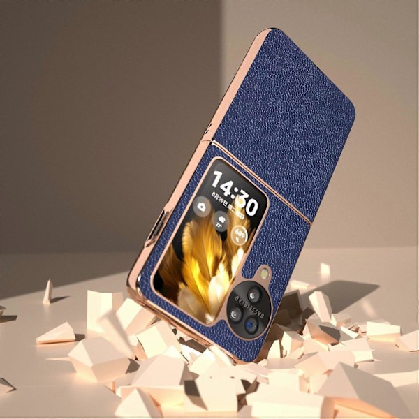 För Oppo Find N3 Flip 5G Skal Äkta Läderbelagt PC-Telefonfodral Multicolor Style B