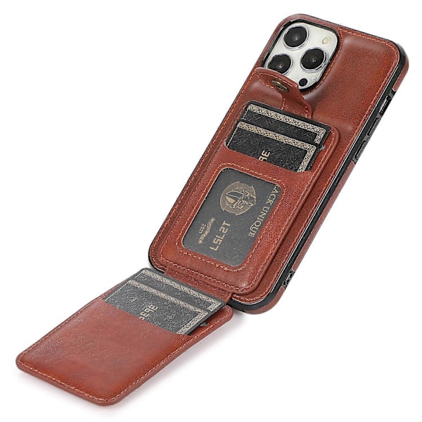 Vertikalt Flipfodral för iPhone 15 Pro Max, Ställ PU Läder+TPU Telefonskal Multicolor Style D