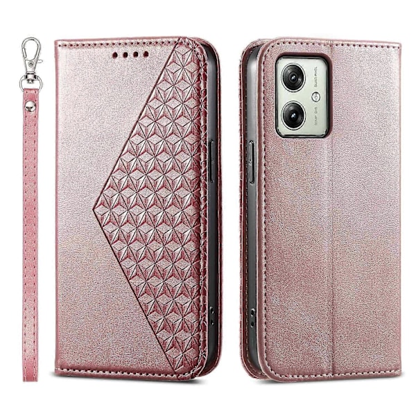 Til Motorola Moto G54 5G Etui Wallet PU Læder Præget Telefon Cover Multicolor Style D