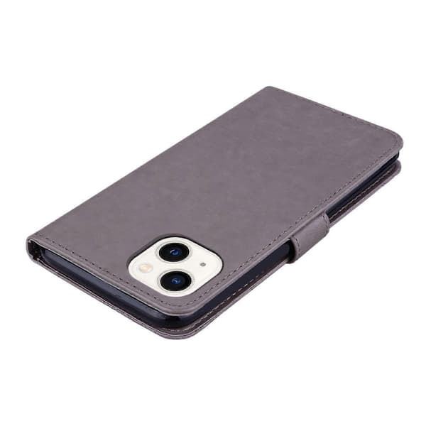 Fodral till iPhone 15 Plus Uggla Präglat PU Läder Plånboksfodral med Ställ Multicolor Style E