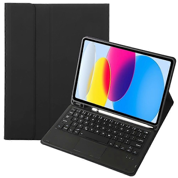 Type C A10B-A iPad 10.9 (2022) -mallille, karkkivärinen kynäpaikkamuotoilu, nahka + TPU-tablettitelinekotelo Multicolor Style A