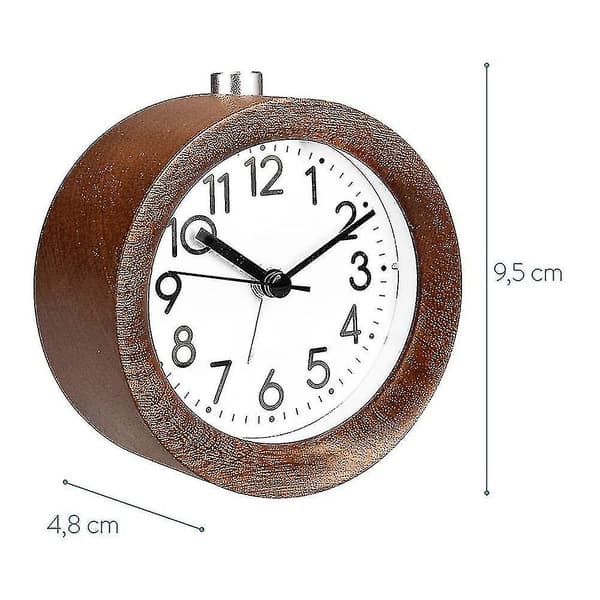 Analog träväckarklocka med snooze retroklocka med väckarklocka