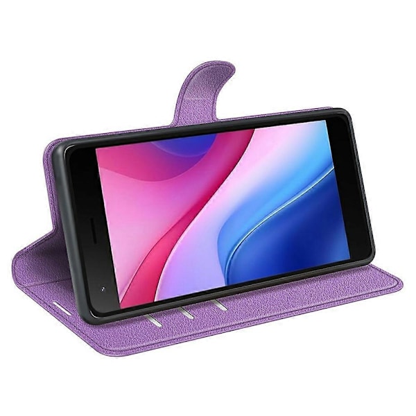 Til ZTE Blade A35 Lite Etui Litchi Tekstur Stødsikkert Læder Wallet Telefon Cover - Grøn Multicolor Purple