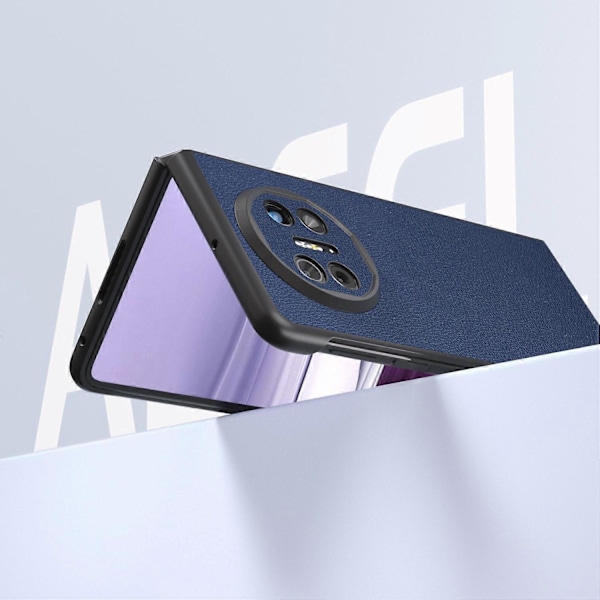 Til Huawei Mate X5 Etui Ægte Koskindslæder+TPU+PC Litchi Tekstur Telefoncover Multicolor Style A