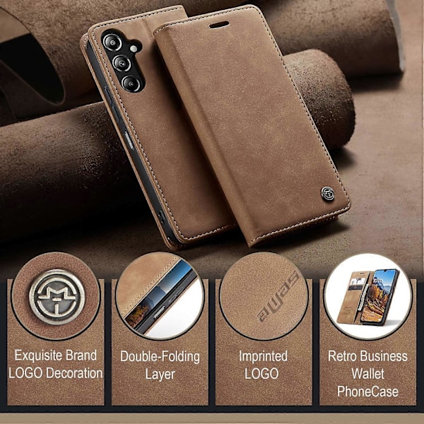 Til Samsung Galaxy A26 5G Case CASEME 013 Series Kortholder Stativ Læder Telefon Cover - Kaffe Multicolor Brown