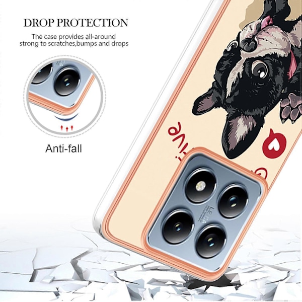 Til Xiaomi 14T Etui IMD-D Mønstertryk 2.0mm TPU Telefon Bagcover Multicolor Style G