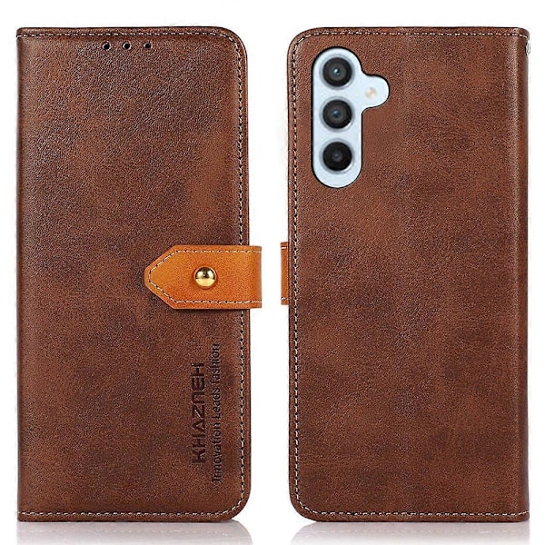 KHAZNEH Etui til Samsung Galaxy A15 4G, PU-læder med kohudtekstur og stativ Multicolor Style D