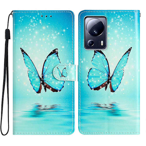 Til Xiaomi 13 Lite/Civi 2 5G Mønsterprint Telefoncover PU Læder Stand Wallet Case med Rem