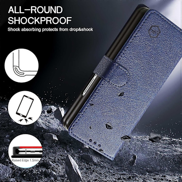 Skal för Samsung Galaxy Z Fold5 5G, enfärgat skyddande fodral PU-läder plånboksfodral Multicolor Style C