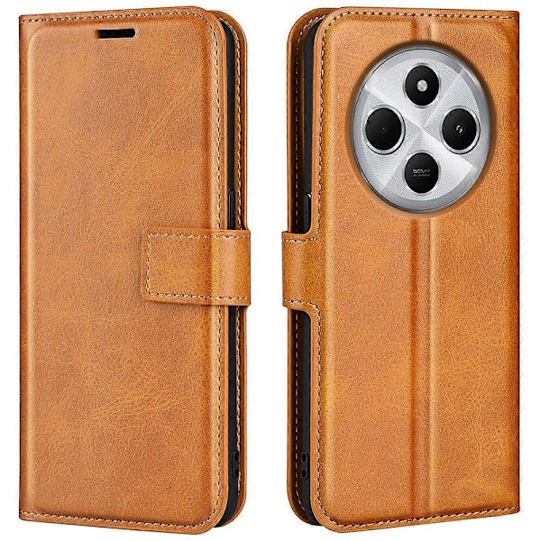 Ställfodral för Xiaomi Poco C75 4G/Redmi 14R 5G/14C 4G, reptåligt telefonfodral i kalvtexturerat läder Multicolor Style A