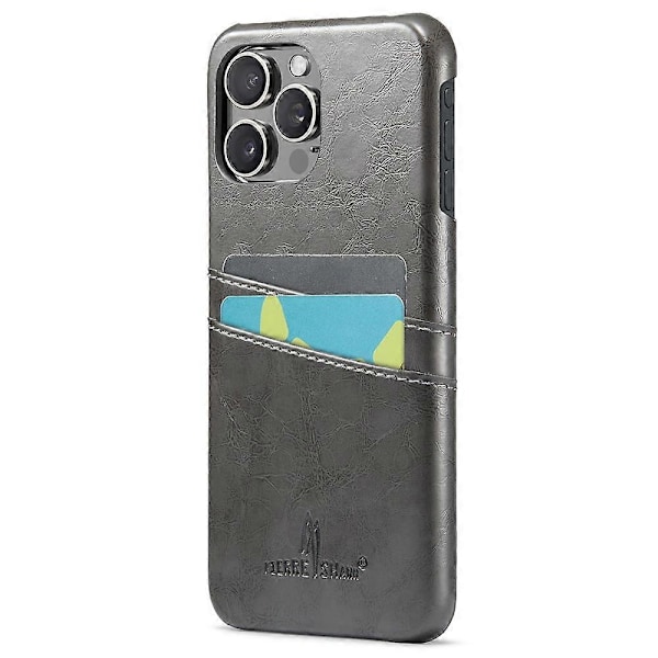 FIERRE SHANN iPhone 16 Pro -kotelo vahattua PU-nahkaa + PC-korttipidike puhelinkuori Multicolor Style A