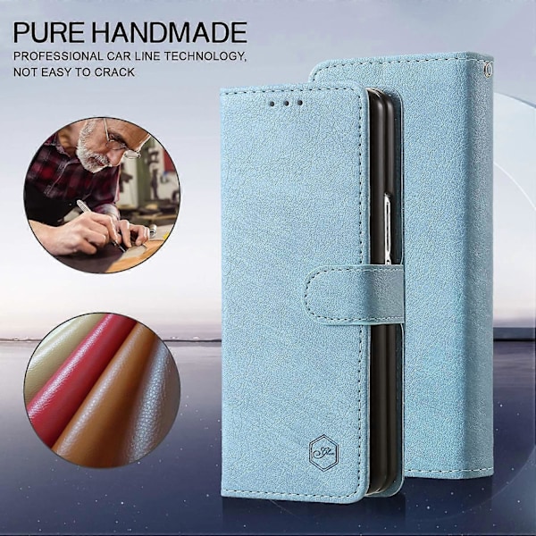 Skal för Samsung Galaxy Z Fold5 5G, enfärgat skyddande fodral PU-läder plånboksfodral Multicolor Style B