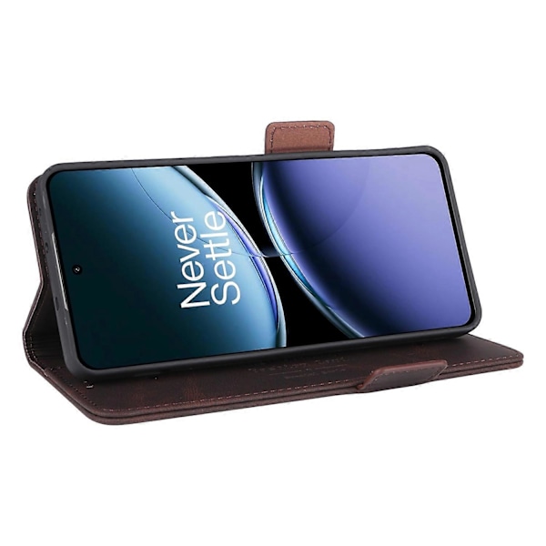 OnePlus Nord 4 -kotelo, nahkainen lompakkokotelo, jossa metallikoriste Multicolor Coffee