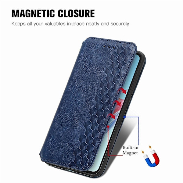 Oppo A38 4G/A18 4G Magneettikotelo, kohokuvioitu vinoneliökuvio, lompakkopuhelimen suojus Multicolor Style A