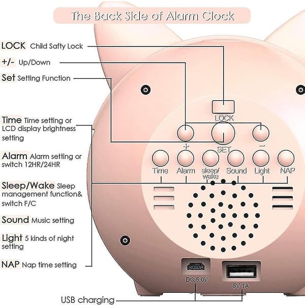 För barn sovrum barn träningsklocka för småbarn Wake UpClock nattlampor för presenter