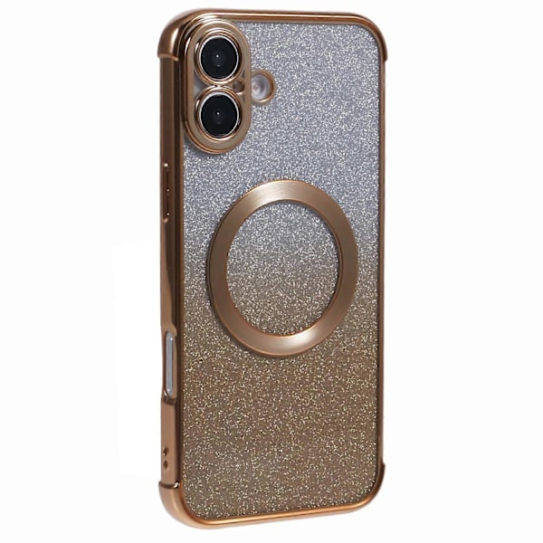 iPhone 16 Plus -kotelo, yhteensopiva MagSafe-sähköpinnoituksen kanssa TPU Gradient Glitter -puhelinkuori Multicolor Style E