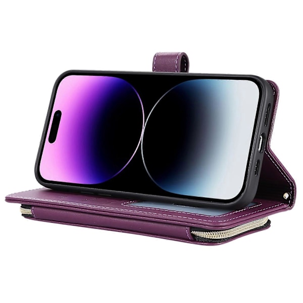 Plånboksfodral för iPhone 14 Pro Max Folio PU Läder Ställ Romber Mobilskal med Handrem Multicolor Style F