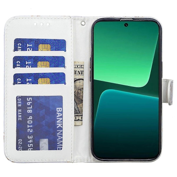 Til Xiaomi 13 Lite/Civi 2 5G Mønsterprint Telefoncover PU Læder Stand Wallet Case med Rem