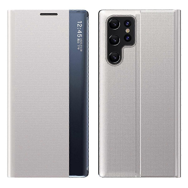 Samsung Galaxy S24 Ultra -kotelo PC+PU-nahkainen katseluikkunallinen läppäteline puhelinkotelo Multicolor Style D