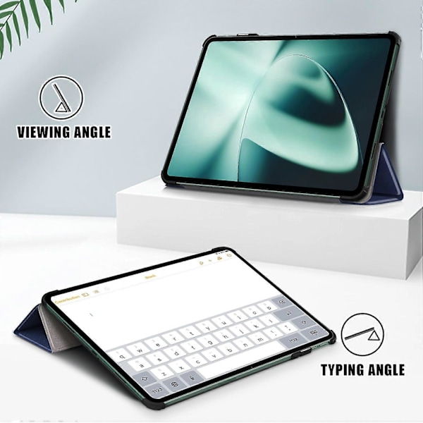 Läderfodral för OnePlus Pad/Oppo Pad 2, vikbart stativ, automatisk väckning/viloläge Multicolor Style B