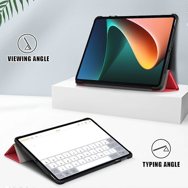 Til Xiaomi Pad 6 Tri-fold Stand Tablet Cover Magnetisk Smart PU Læder Folio Cover Multicolor Style E