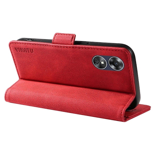 YIKATU YK-005 Oppo A17 4G PU-nahkainen, ihoa myötäilevä puhelinkotelo lompakolla, jalustalla ja iskunkestävällä suojalla Multicolor Style H