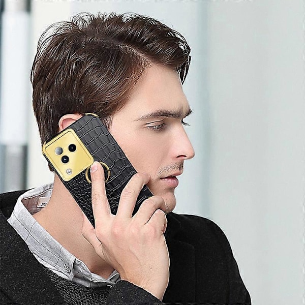 Skal med ringstativ för Xiaomi Civi 3 5G, krokodiltextur läder + TPU-telefonfodral Multicolor Style C
