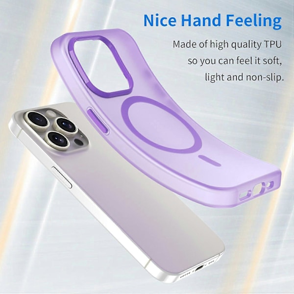 iPhone 16 Pro -kuori, yhteensopiva MagSafe-tekniikan kanssa, TPU+PC, ohut, matta, läpikuultava puhelinkuori - Vihreä Multicolor Dark Purple
