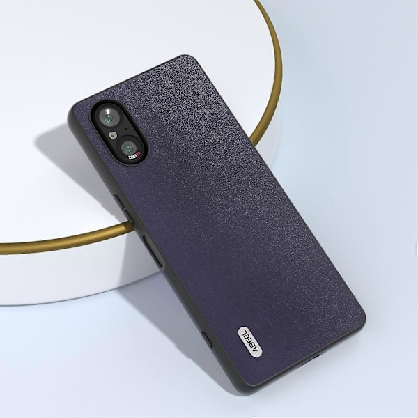 Skal för Sony Xperia 5 V PU Läder+Hård PC Slätt Skyddande Fodral Multicolor Style C